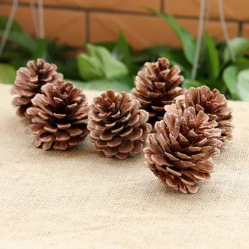

10pcs/Set Wood Pinecone Balls For Home Office Party Decoration Ornament Christmas Tree Hanging Pine Cones 2-3cm 4-5cm