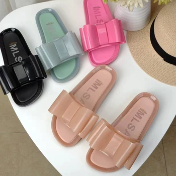 

Melissa Ultragirl Bow Slippers Women Jelly Shoes Fashion Adulto Sandals 2020 New Women Jelly Sandalias Melissa Female Shoes