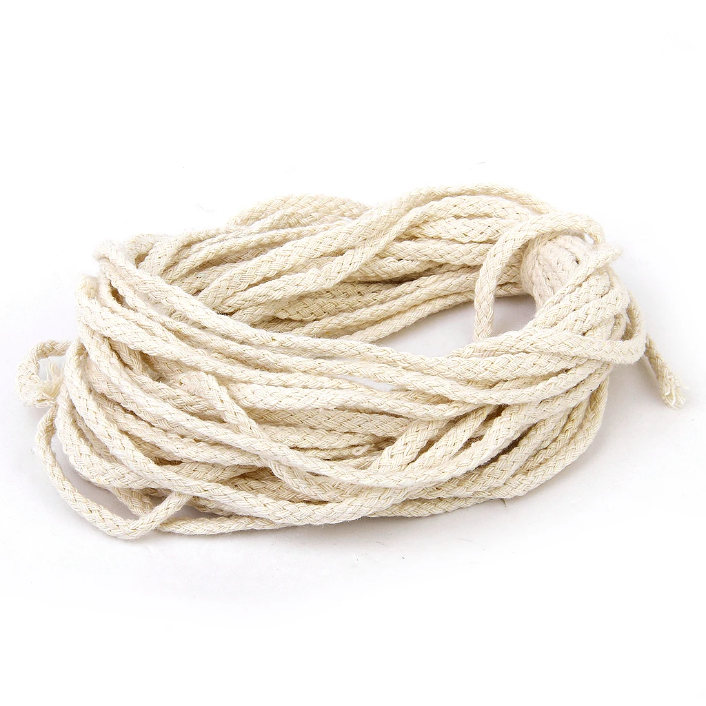 COTTON ROPE PIPING CORD 10M 5MM STRESS RESISTANT BRAIDED STRING BEIGE