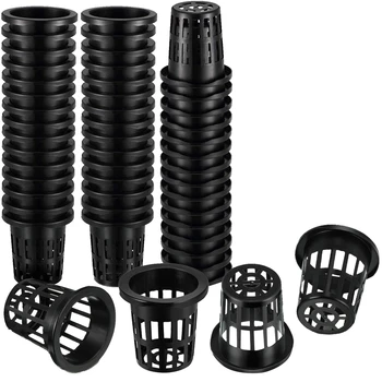 

Hot 100 Pack 1.77 Inch Net Cups Slotted Mesh Wide Lip Filter Plant Net Pot Bucket Basket for Hydroponics Aquaponics Orchids