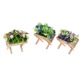 

1Pcs Dollhouse Miniature Accessories Mini Flower Trough Simulation Potted Flower Model Toy Doll House Decor