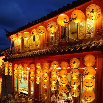 

New Halloween Paper Pumpkin Hanging Lantern DIY Holiday Party Decor Scary Fashionable and stylish design Delicate and festive