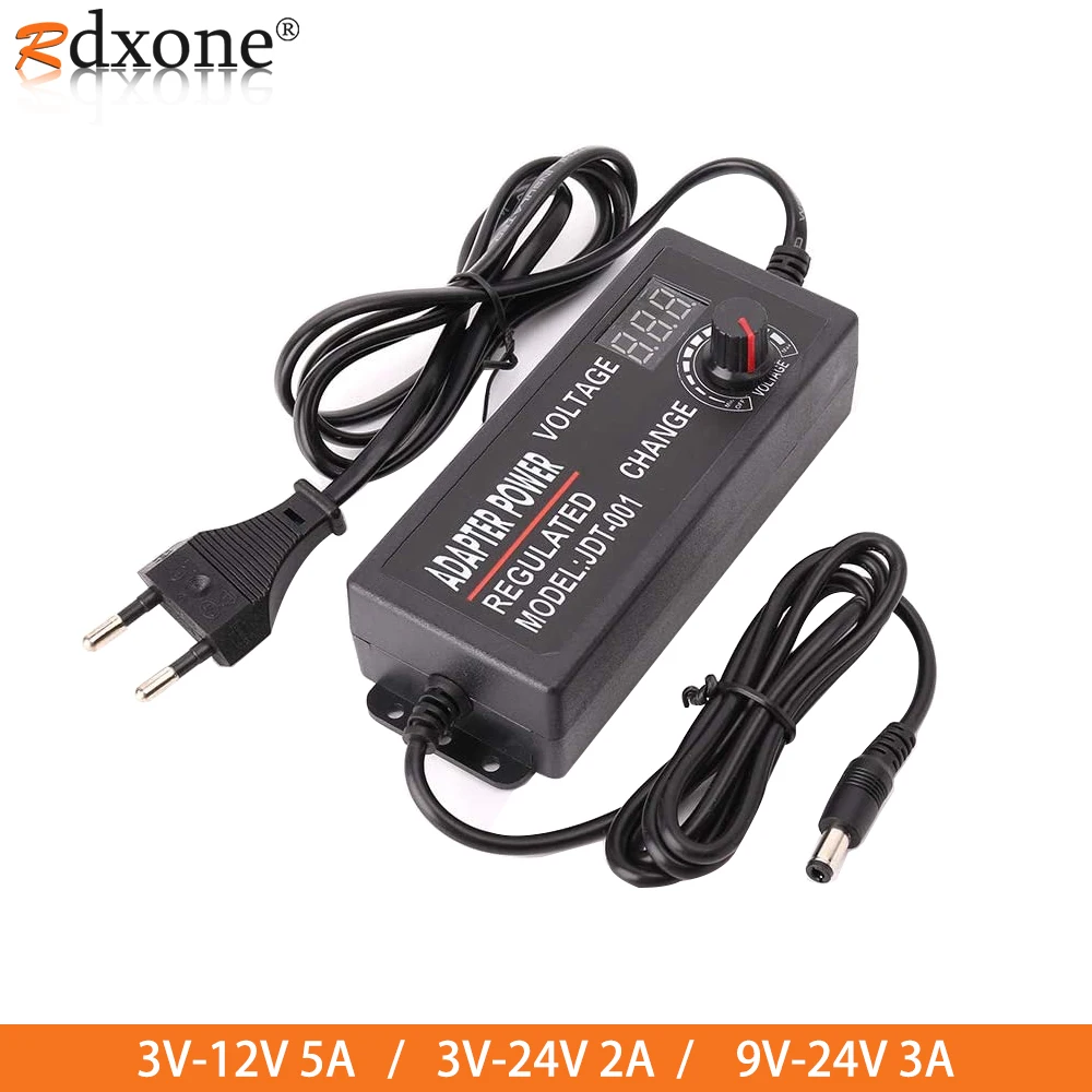 Adaptador Universal ajustable de CA a CC, 3V, 12V, 3V, 24V, 9V, 24V, con pantalla de visualización regulada, fuente de alimentación de 3V, 12V y 24V