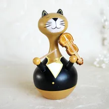 Деревянная музыкальная шкатулка для игры на фортепиано, кошка, подарок на Рождество, день рождения, вечерние украшения, Красивая музыкальная игрушка, Детские музыкальные игрушки, подарок Xl