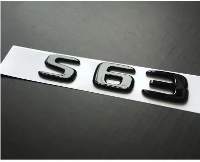S63 Блестящие черные хромированные Эмблемы для Mercedes Benz W176 A45 C63S AMG A45 C63 E63S - Цвет: S63
