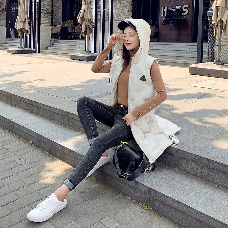 

Foreign Trade Original Garment down Feather Cotton Vest Female Spring Mid-length Korean-style Autumn & Winter Waistcoat 2019 New