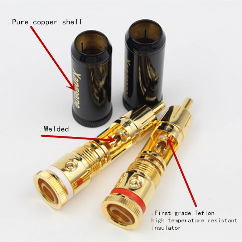 Аудиофил HIFI Позолоченный разъем RCA для DIY аудио кабель адаптер разъем|Коннекторы