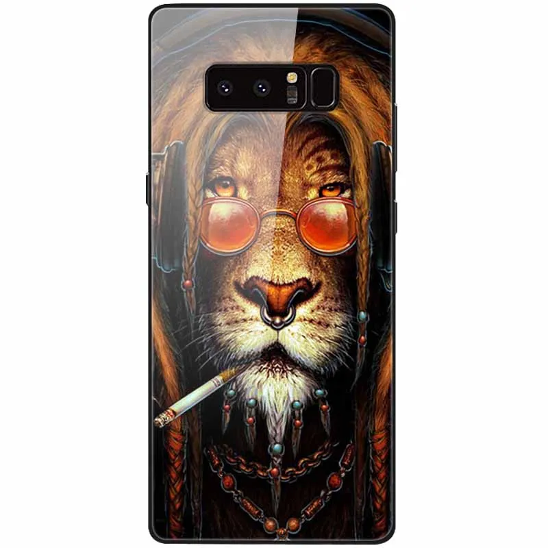 cute phone cases for samsung  Tempered Glass Cover For Samsung Note 8 Case Note9 Hard Protective Funda For Samsung Galaxy Note 10 Plus 9 Cases Luxury Bumper kawaii phone case samsung Cases For Samsung