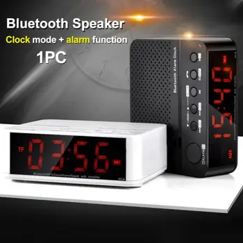 

Easy Snooze Sleep Timer Home LED Display Radio Alarm Clock Portable Adjustable Brightness Bluetooth Speaker USB Charging FM