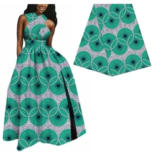 Зеленый круг африканская печатная настоящая голландская восковая ткань для женского платья высокое качество хлопок Анкара настоящая восковая Ткань 6 ярдов