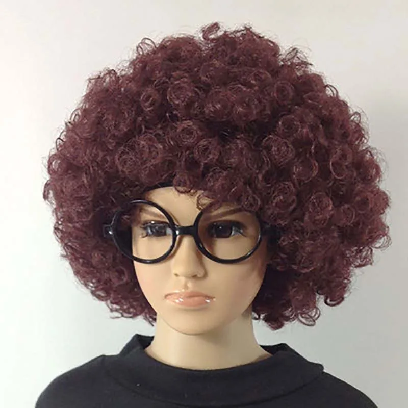 Halloween Round Explosion Hair Wig Cosplay Dance Party Hairpiece Colourful Funny Clown Fans Afro Hairstyle Children Adult