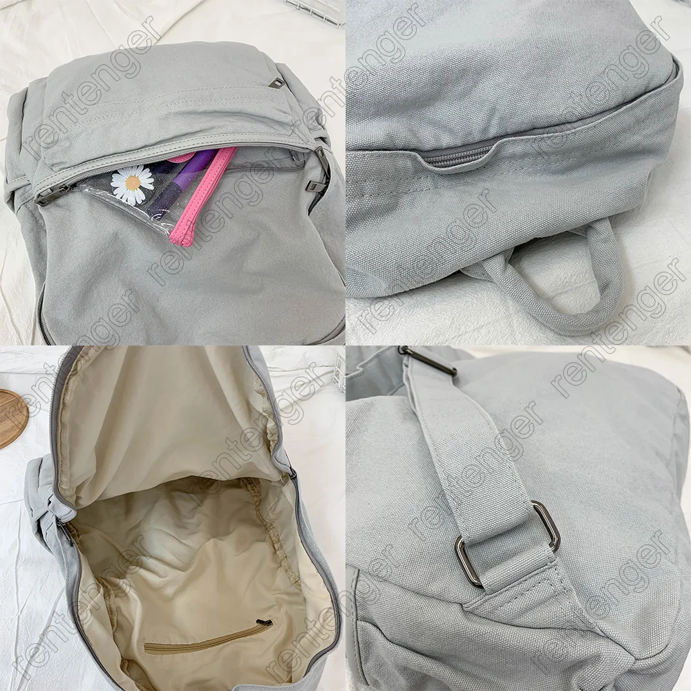 Travel Ladies Vintage Backpack Canvas Girl Fabric School Bag College Student Women Backpack Female Kawaii Laptop Bag Fashion New 6