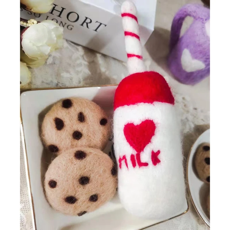 newborn photoshoot DIY Baby Wool Felt Milk Bottle+Cookies Decorations Newborn Photography Props Infant Photo Shooting Accessories Home Party Orname outdoor newborn photos