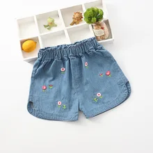 Прямые продажи от производителя; Новинка 1180 года; летние джинсовые шорты с вышивкой для девочек; 19