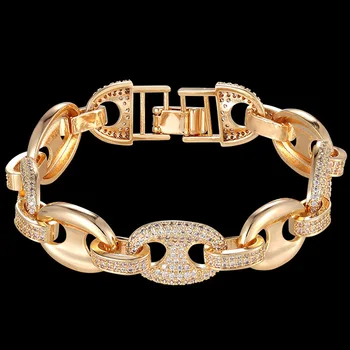 

zlxgirl fashion indian dubai gold AAA Cubic zircon bracelet female Amazon marine accessories women bridal jewelry
