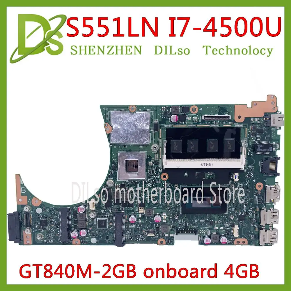 KEFU S551LN материнская плата для ASUS S551L S551LA S551LB ноутбука I7-4500U процессор 4 Гб RAM GT840M-2G