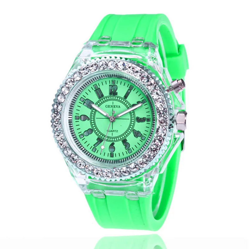 Модные светодиодный часы мужские часы женские часы для спорта и отдыха персональные светящиеся часы детские часы рождественские часы - Цвет: green