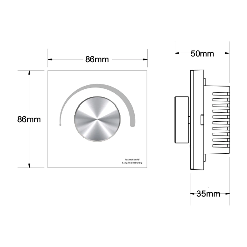Wall Mount Triac Dimmer LED Max 280W AC 220V 230V 110V Dimmable Knob Push Switch Controller RF2.4G for LED Bulb Panel Light Lamp