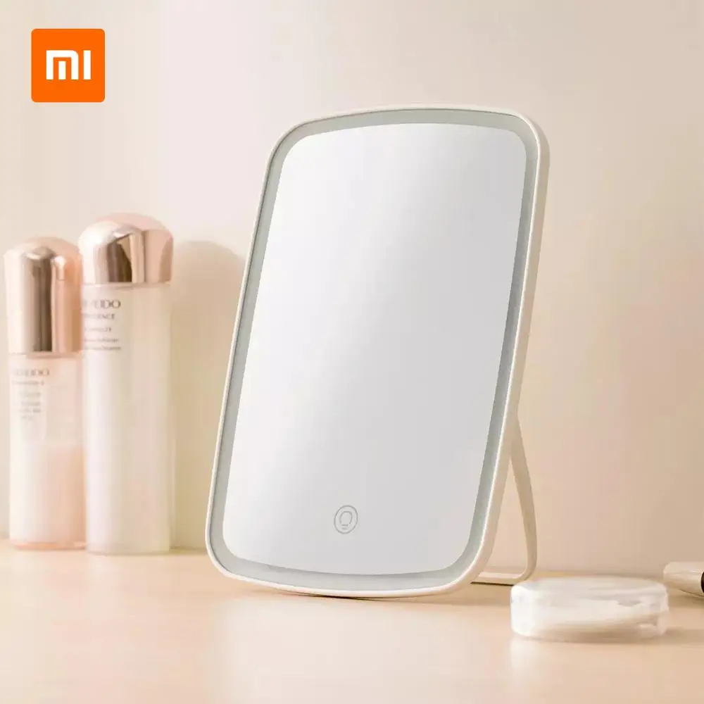 Белый XIAOMI Mijia, интеллектуальное портативное зеркало для макияжа, настольное, led, портативный складной светильник, зеркало для общежития, настольный, домашний, заполняющий светильник - Цвет: Белый
