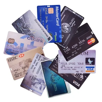 

USB Flash Drive High Speed Bank Credit Card Pendrive 2.0 4GB 8GB 16GB Pendrive 32GB 64GB Micro Cards Memory Usb Stick 128GB Logo