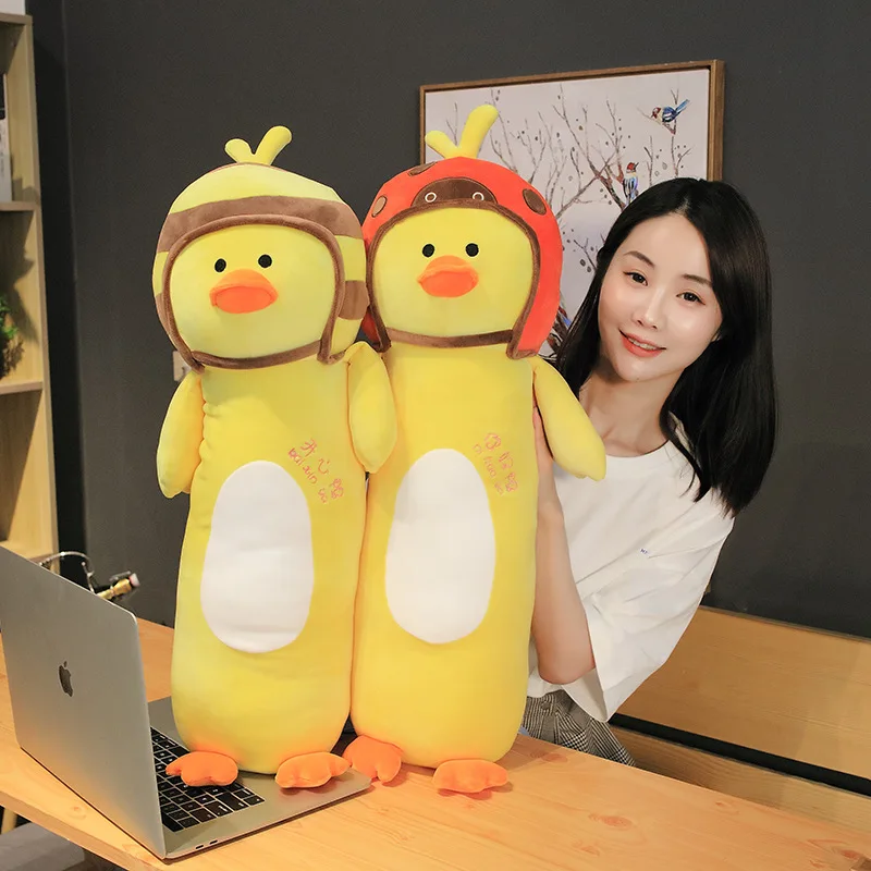Большая Желтая утка плюшевые игрушки мягкие животные плюшевая утка игрушки мягкая подушка мультфильм аниме куклы для детей Рождественский подарок 70 см
