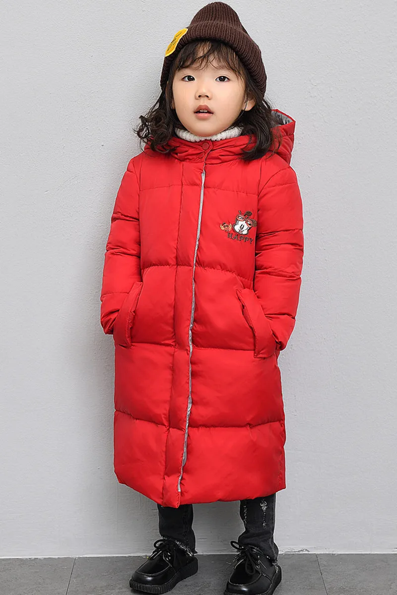 Winter Jackets 2-8 years Child Girls Boys Hooded Zipper White Duck Down Long Outwears Winter Warm Long Jackets