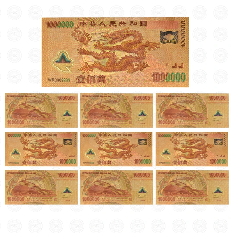 WR один миллион гонконгских банкнот из золотой фольги китайский дракон с защитой
