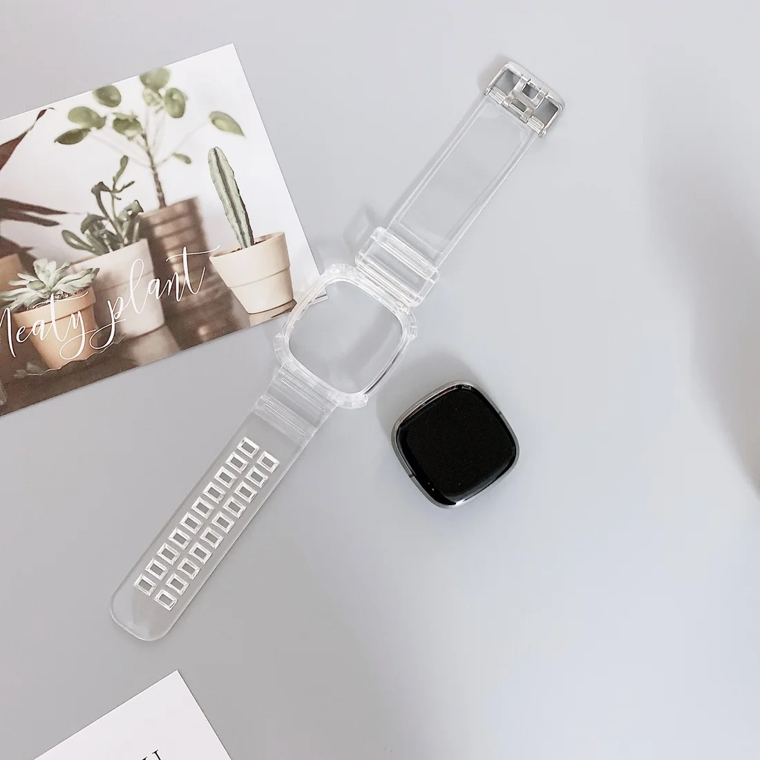  2 in 1 TPU Ʈ Fitbit, Versa 3  ÷  Ǹ Ʈ  ð Versa 3 ȣ ̽