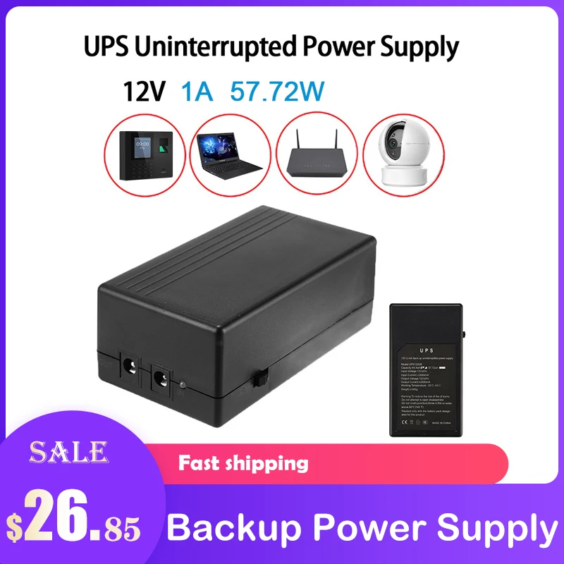 Hot Sell 12V 2A 57.72W Smart Security Standby Power Supply Multipurpose Mini UPS Battery For Camera Router Uninterruptible | Электроника