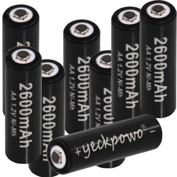 

100% new yeckpowo AA battery 2600 mAh rechargeable battery 1.2 V Ni-MH 2A batteries suitable for clocks, mice, caculators,toys