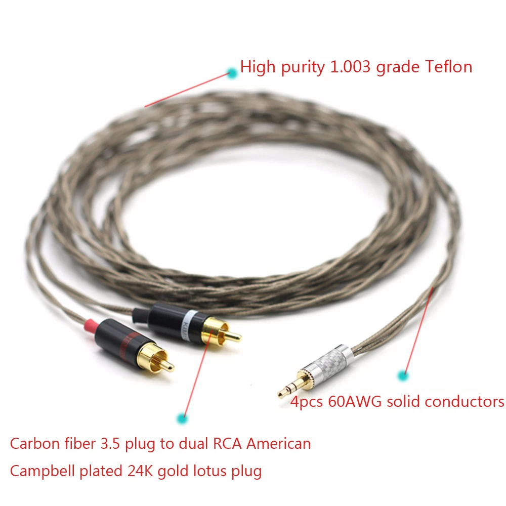 Audiocrast DIY HIFI 3 5 мм стерео к 2 RCA Штекерный кабель Nordost Odin позолоченный двойному rca