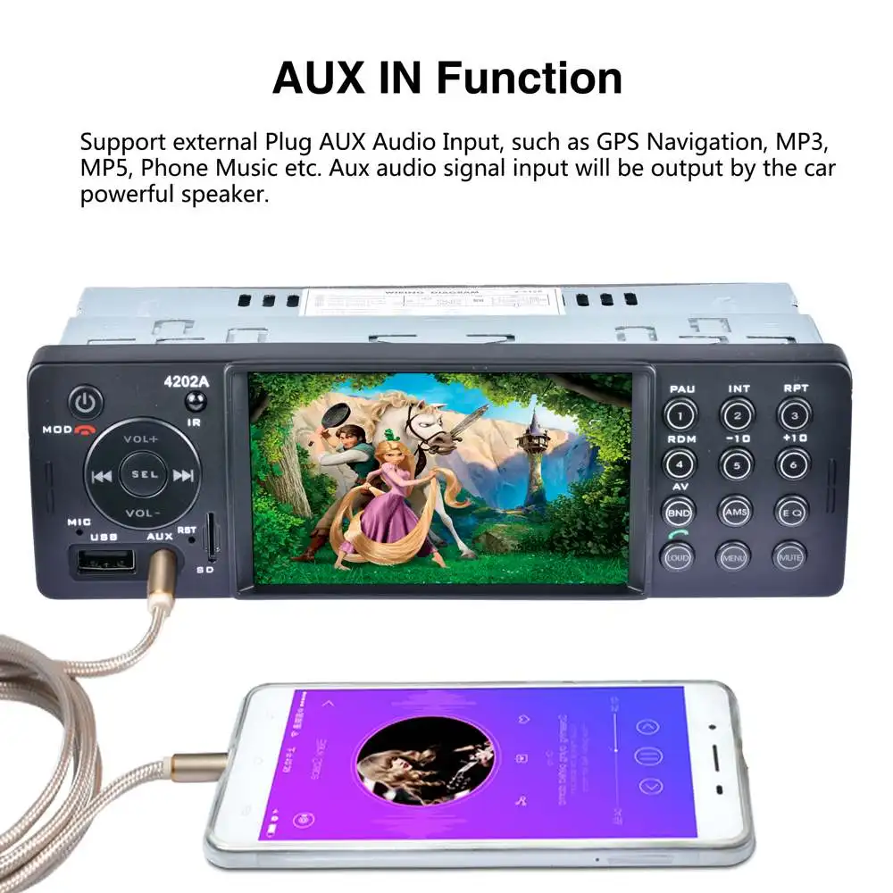 4,1 дюймов 1Din Автомобильный MP5 плеер цифровой стерео MP3 FM радио для WINCE bluetooth Hands-free Поддержка камеры заднего вида вход