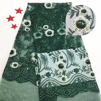

african lace fabric 2019 high quality lace with Embroidered Nigerian Lace Fabric For Women French Mesh Lace Fabric rof1-1201