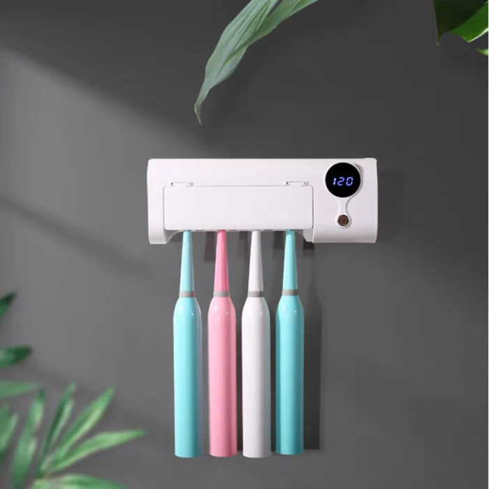 Настенная подставка для зубных щеток крепление УФ usb зарядка с пылезащитный чехол держатель для зубной щетки стерилизация стерилизатор для всех людей HFing
