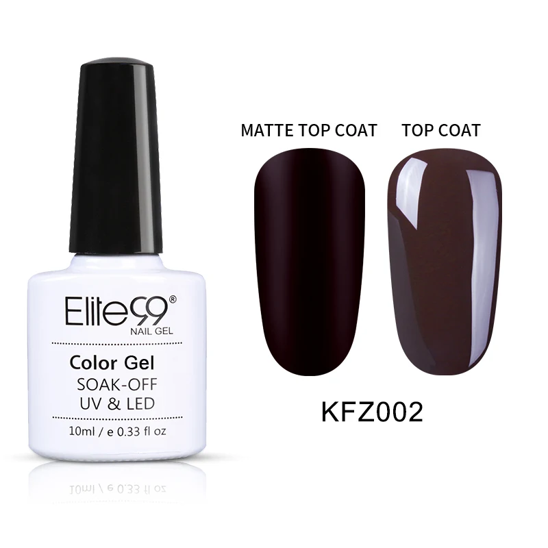 Elite99 матовый цветной УФ-гель для ногтей 10 мл чистый отмачиваемый лак для ногтей УФ гель лак верхняя основа лак Лучший лак гель - Цвет: KFZ002