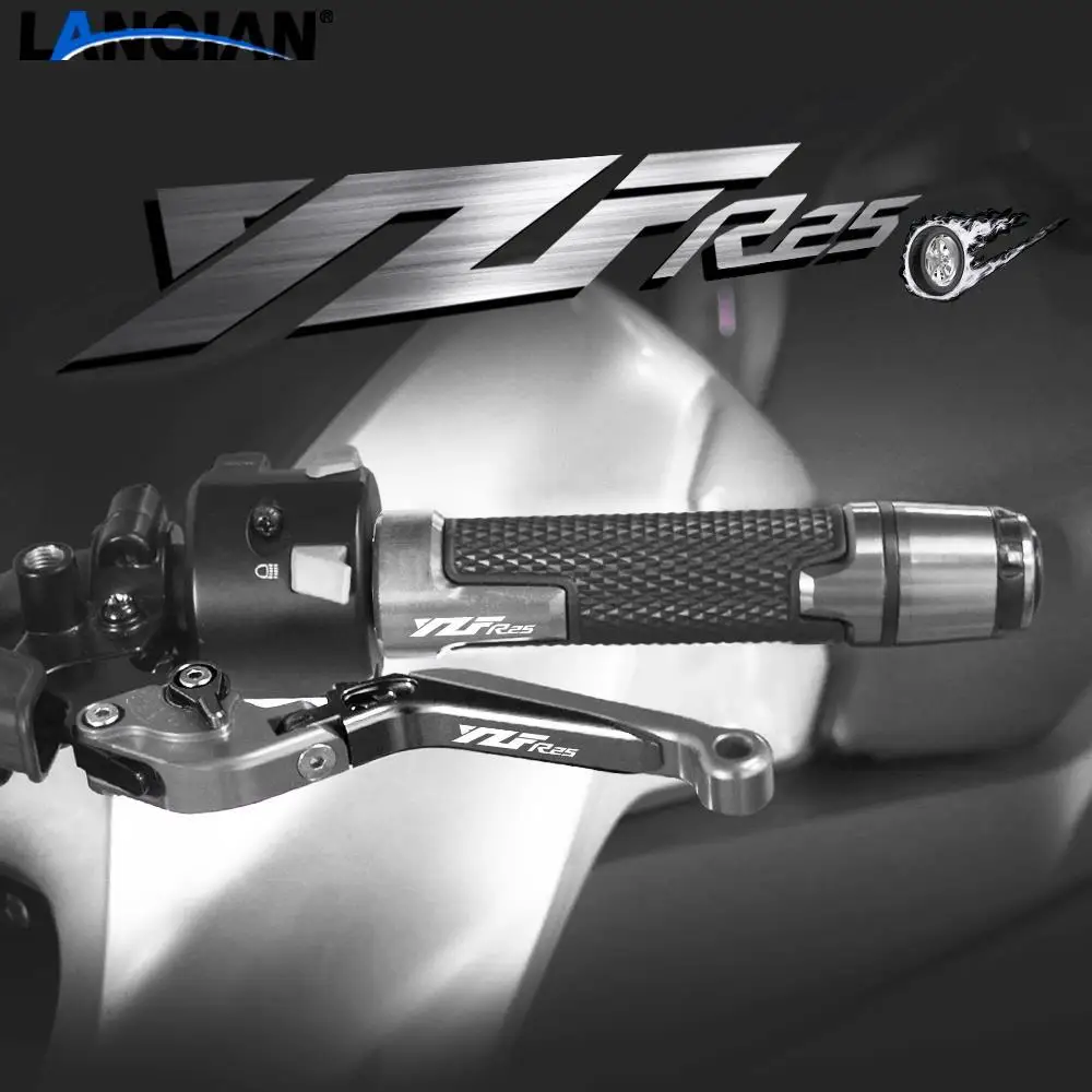 

Motorcycle CNC Adjustable Brake Clutch Lever Handle Grips For Yamaha YZFR25 YZF R25 2015 2016 2017 2018 2019 2020 Accessories