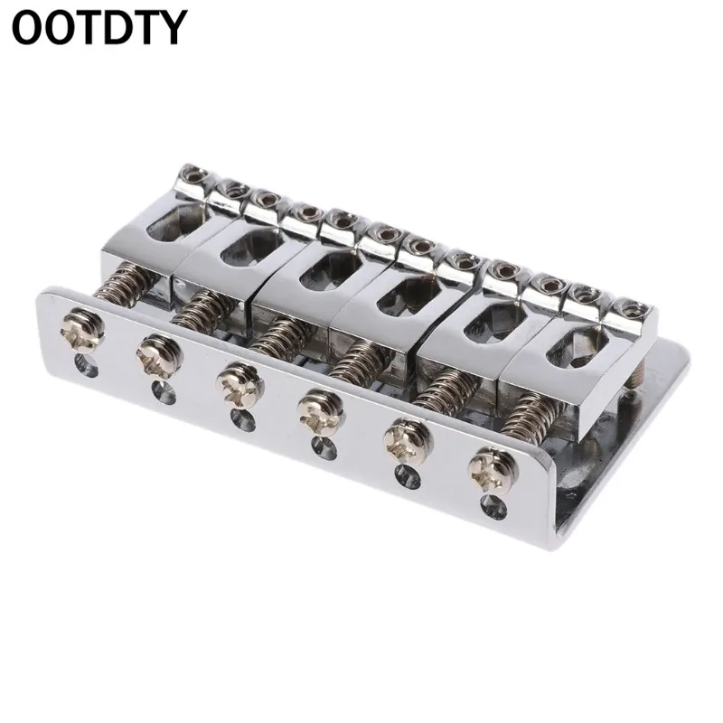 OOTDTY 1 компл. 65 мм гитары 6 Седло фиксированный мост для электрогитары с винтами серебро