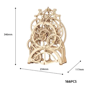 

166Pcs Laser Cutting Mechanical 3D Puzzle Blocks Wooden Toys Hobbies Pendulum Clock Building Blocks Kits Assembly DIY Kids Toys