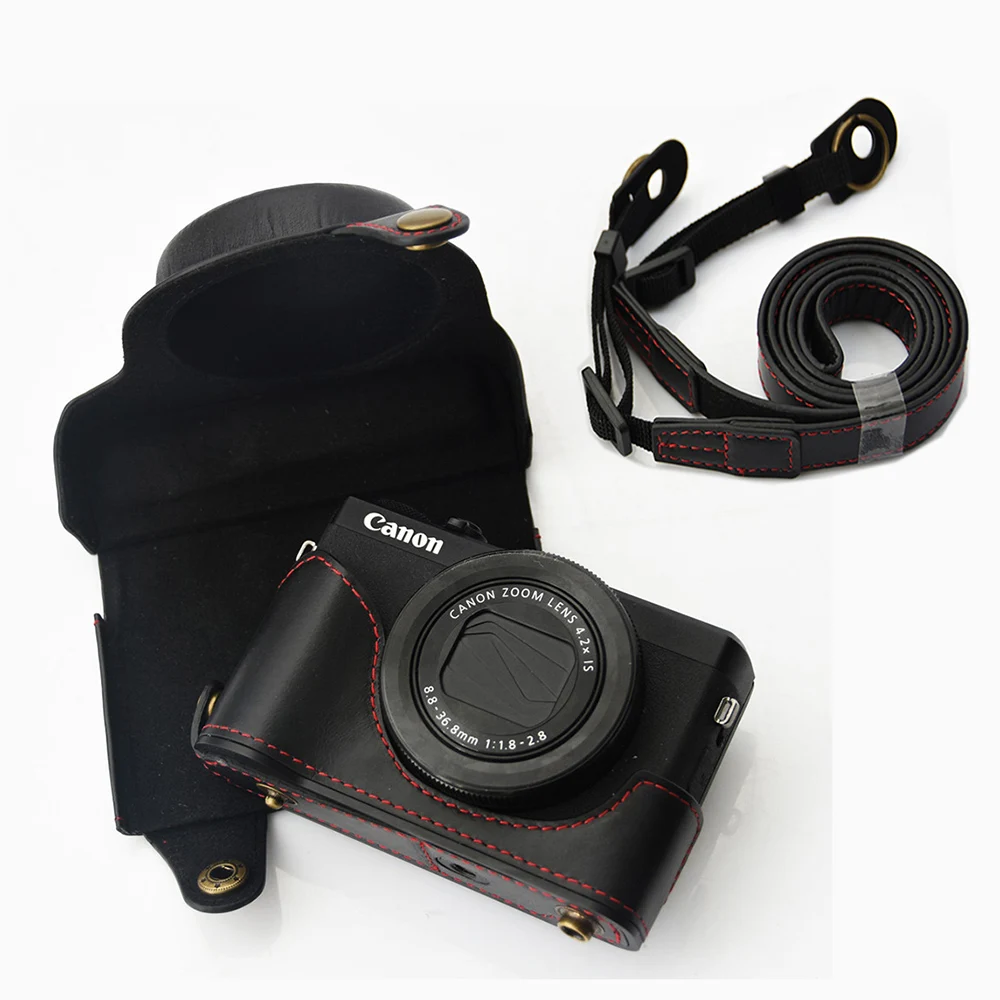Высококачественный чехол из натуральной кожи для камеры для Canon G7X Mark iii G7XIII G7XM3 G7X3, защитный чехол для батареи