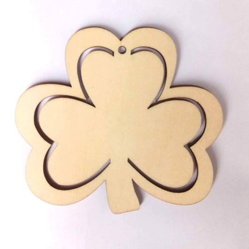 10 шт деревянные Luck незавершенные DIY ирландский день Святого Патрика Shamrock подвесные предметы интерьера подарок