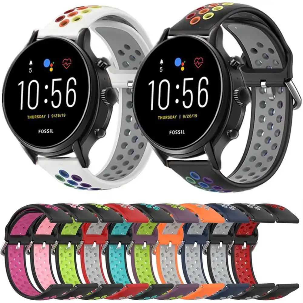 22MM Silicone Straps For Fossil Gen 5 