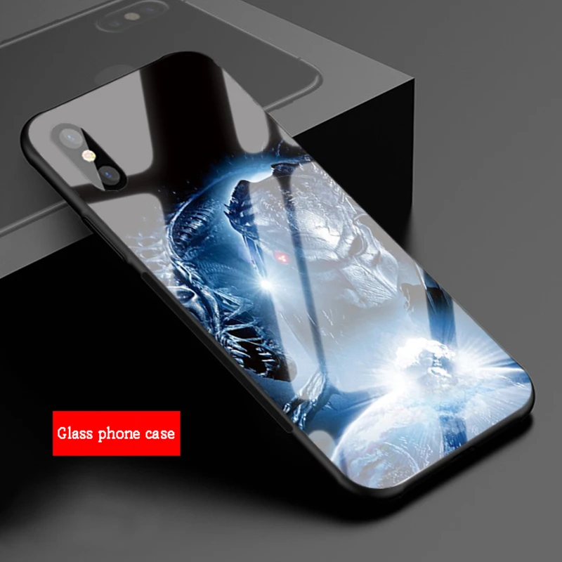 Чехол Alien vs Predator из закаленного стекла для iphone 12 11 Pro Max 5 6 7 8 X XS XR XSMax 12Pro Max|Бамперы| |