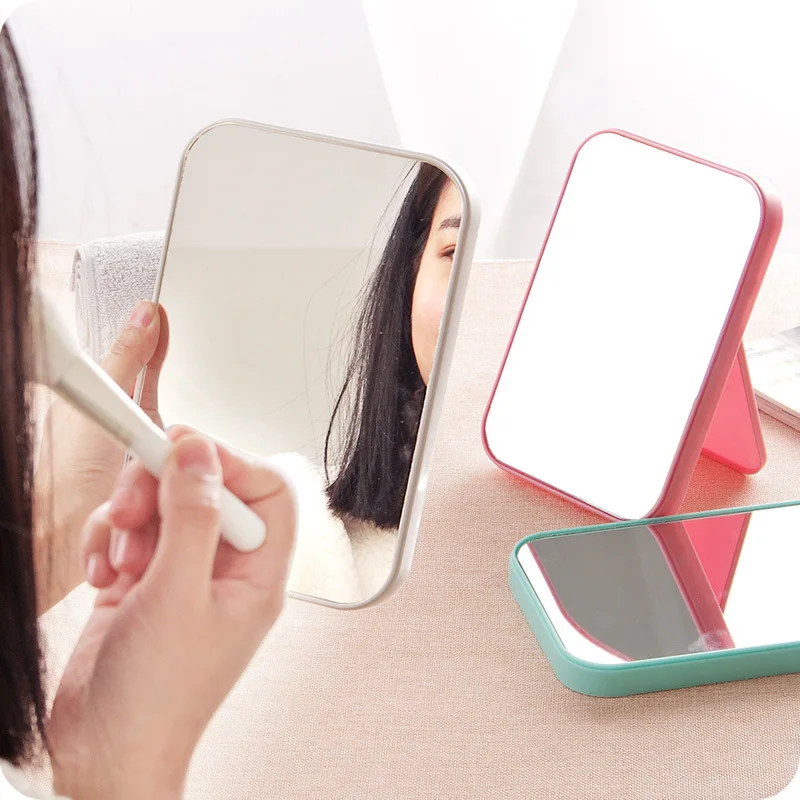 Высокое разрешение одностороннее зеркало для макияжа настольное косметическое зеркало Красота принцесса зеркало складное боковое зеркало квадратное простое покрытие