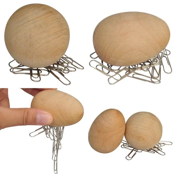 

New Creative Magnetic Egg Handmade Household Goods Simple Handmade Solid Wood Making Back Needle Storage organizer