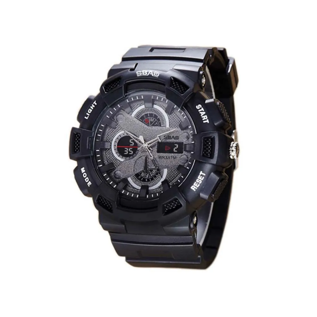 Спортивные часы SBAO мужские модные светящиеся часы с будильником электронные часы водонепроницаемые часы для мужчин спортивные часы цифровые часы