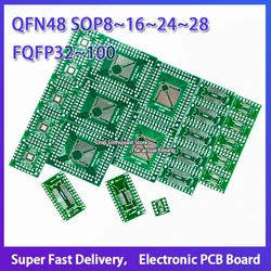 PCB Patch To in-Iine Conversion Board Combination Set FQFP32~100 QFN48 SOP8~16~24~28