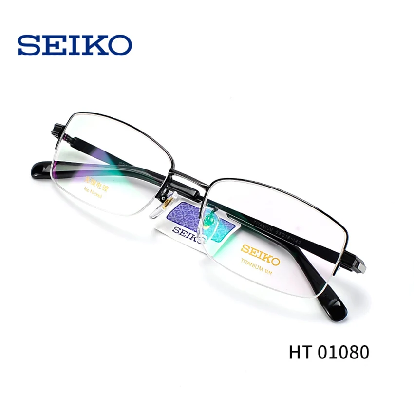 SEIKO титановые мужские очки с оправой, мужские очки, Мультифокальные очки для близорукости, полуоправы, оптические оправы, HT01080