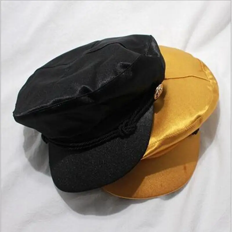1 шт. женский шелковый атлас Beanie BERET военная шляпа французская плоская шляпа винтажная Кепка BBB0703