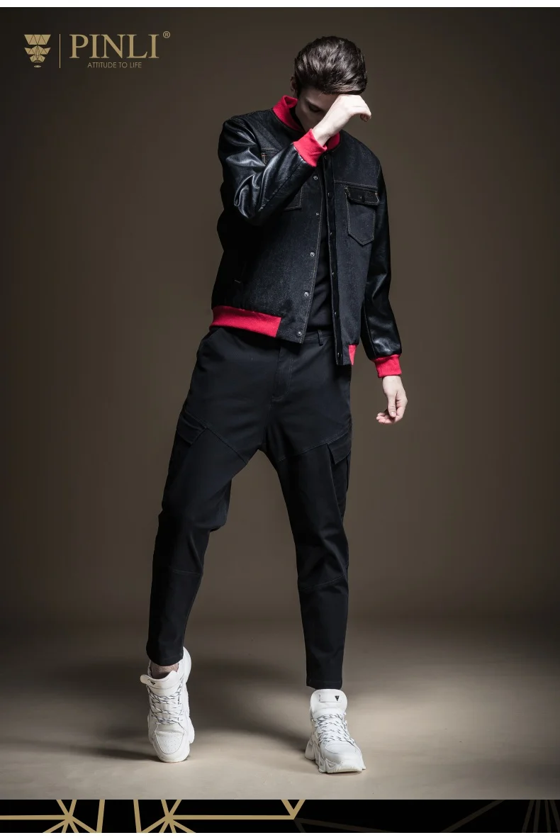 Casaco Masculino Real Pinli осень новая мужская одежда с вышивкой, куртка из искусственной кожи с вышивкой B193504304