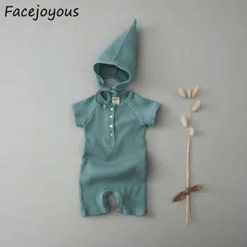 

Newborn Costume For Baby Girls And Boys Summer Clothing Rompers Infant Kids Cotton Ribbbed Clothes Baby Jumpsuit With Hat Outfit